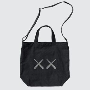 Kaws x Andy Warhol x Uniqlo 2024 Tote Bag with Shoulder Strap Black